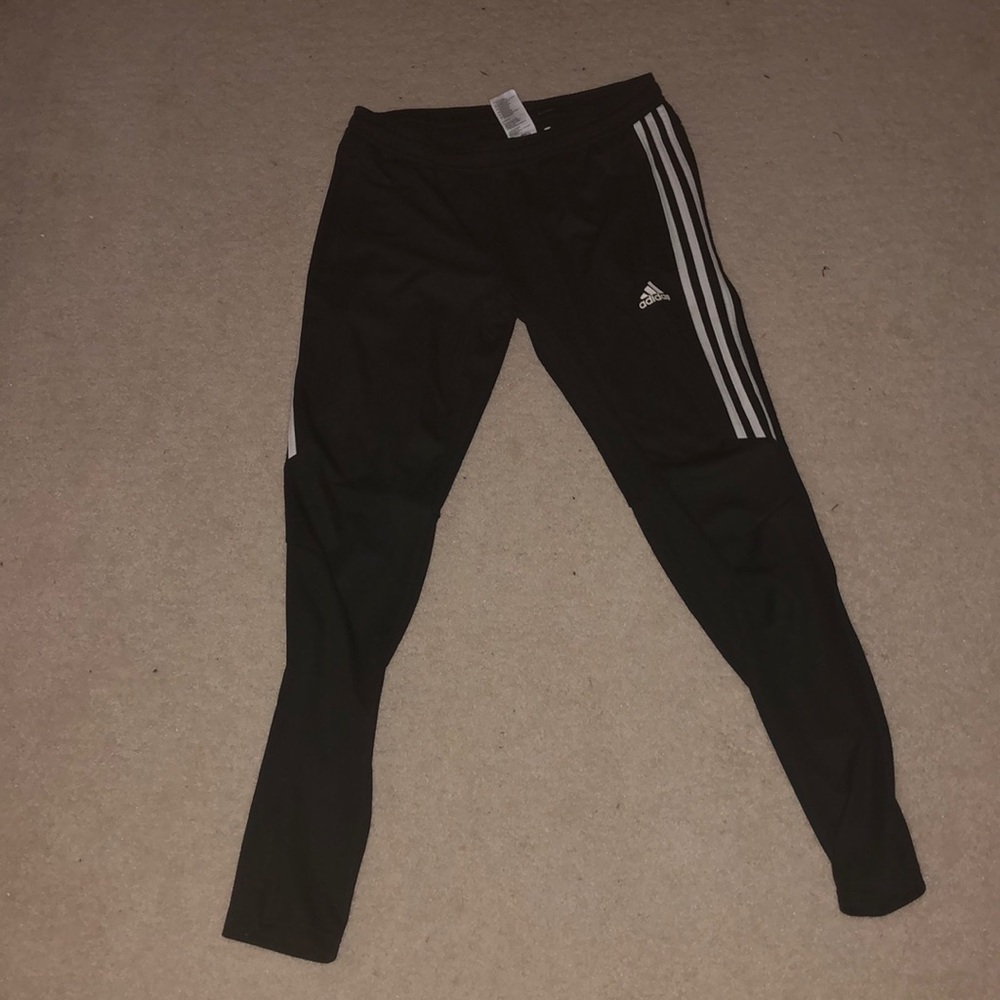 Black and white adidas sweatpants
